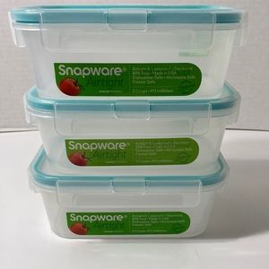 3 Snapware Airtight 2 Cup Containers w Lids NWT